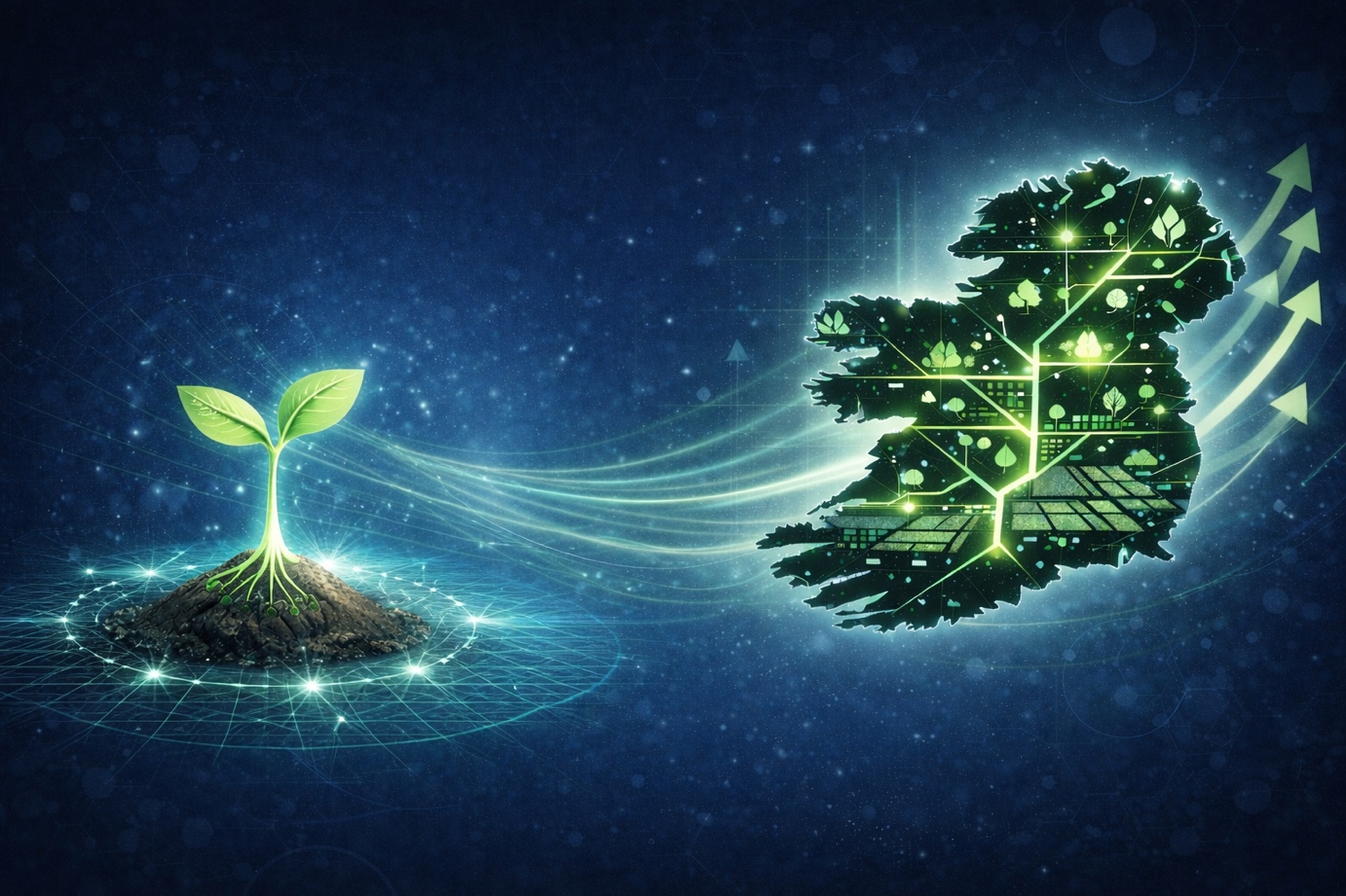 Seed phase - Ireland seedling and systems visualization representing 32 systems blueprint